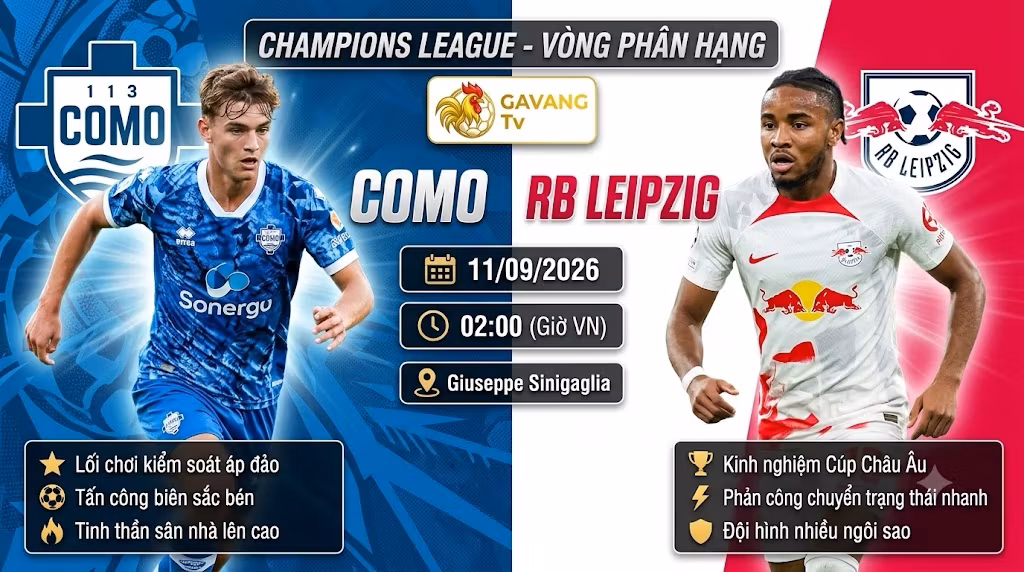 Nhận định Como vs RB Leipzig (02h00 11/9): Lợi thế sân nhà
